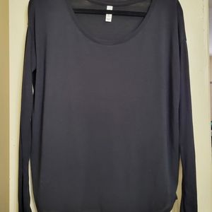 Bella Canvas black blouse, S, scoop-neck, long-sleeve